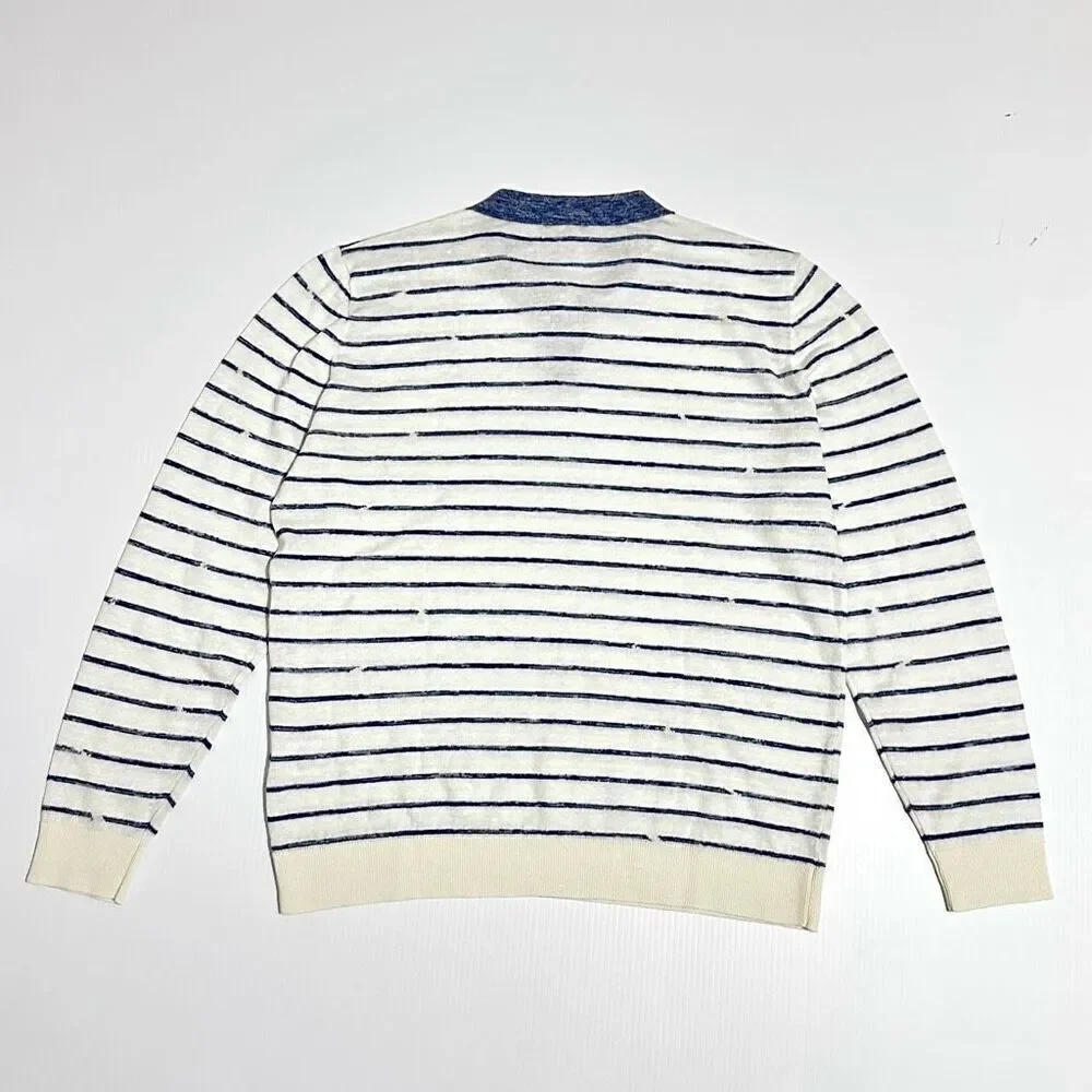 NWT Peter Millar Triste Linen Silk Wool Collar Sweater XL  Preppy Golf